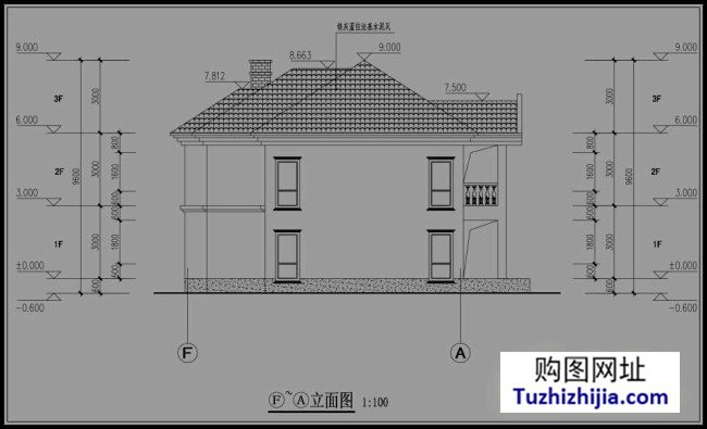 4米 建筑高度:9米(含屋顶)坡屋顶 设计功能 一层:客厅,厨房,卫生间