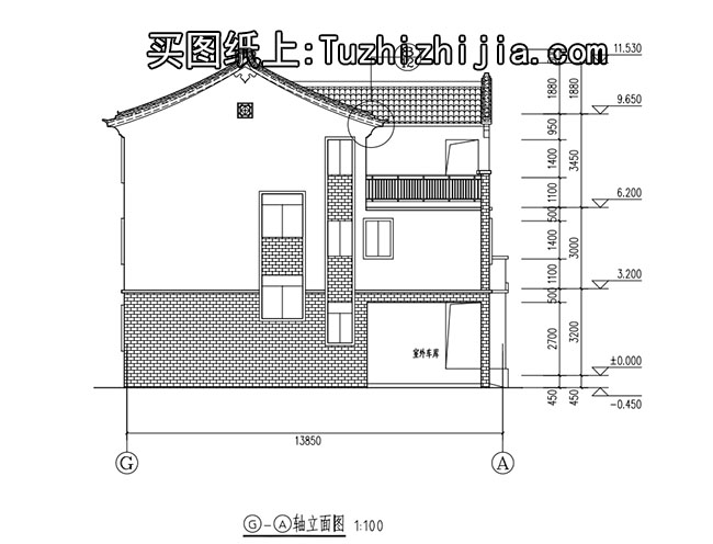 徽派3层农村小别墅设计图,广东新农村住宅设计图集