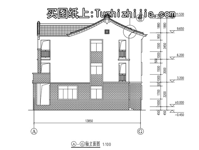 徽派3层农村小别墅设计图,广东新农村住宅设计图集