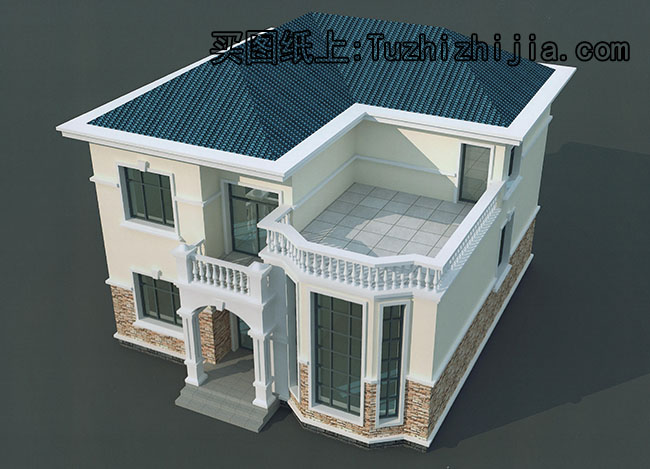 二层复式小别墅设计图，楼中楼结构，外观漂亮，简单