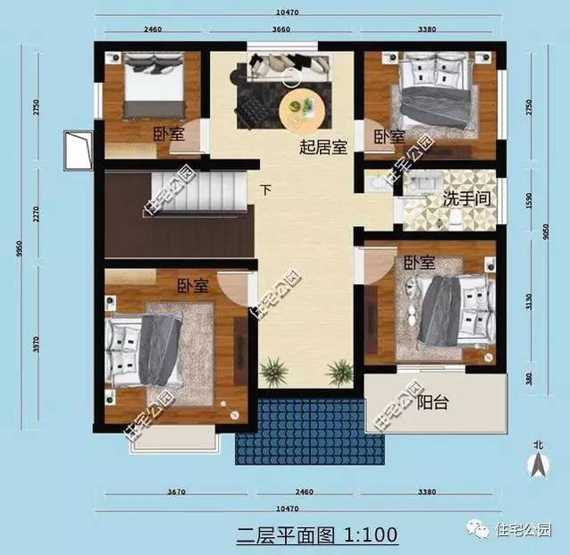 10X9米农村别墅设计图，5室1厅，经济实用