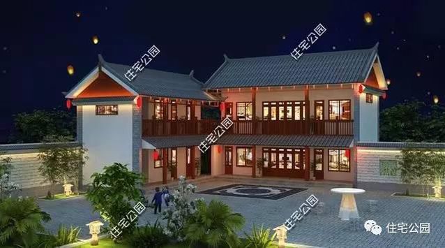中式别墅设计小院，古朴大气有品位！