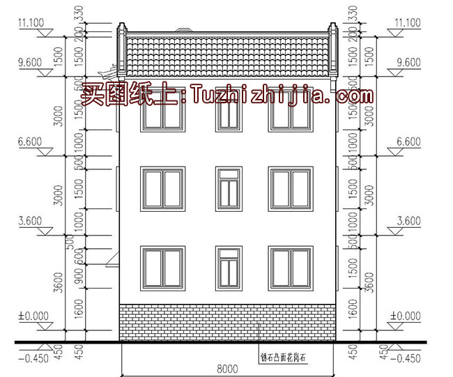 客家风格别墅建筑设计图,带外观效果图,带院子