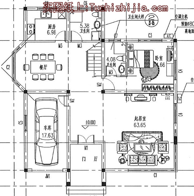 带车库二层165平别墅房屋设计图，含效果图