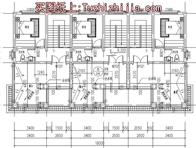 小户型四层联排别墅房屋设计图,含外观效果图