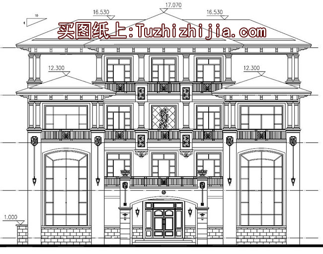 300平四层楼顶外观设计图,含房屋效果图,别墅v楼顶平顶大面别墅图片