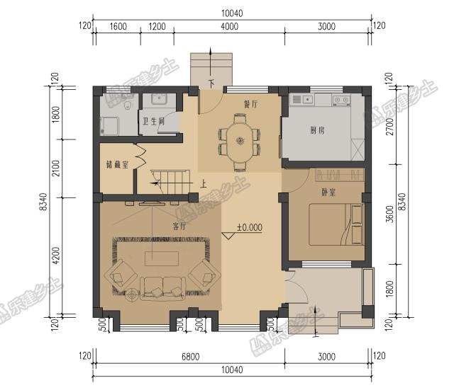 二层别墅设计，可独栋可联排，适合三代人居住