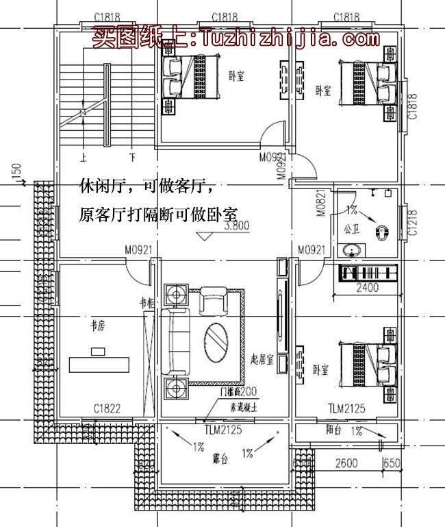 180平大客厅农村三层别墅房屋设计图，户型宽敞明亮