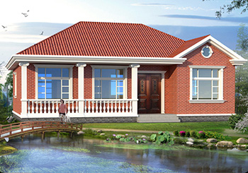 新中式现代一层别墅房屋设计图，含外观图片_一层别墅设计图_图纸之家