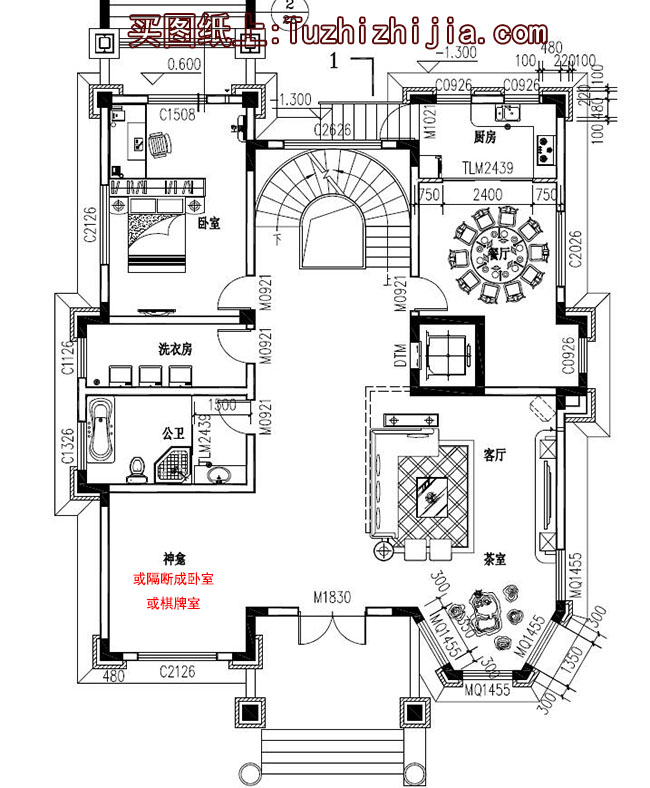 豪华高端三层带地下室别墅设计图,可带电梯