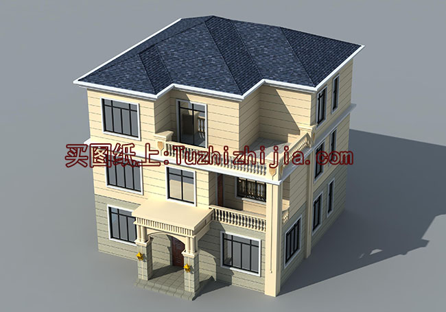 12x12农村三层别墅设计图，自建房屋推荐户型
