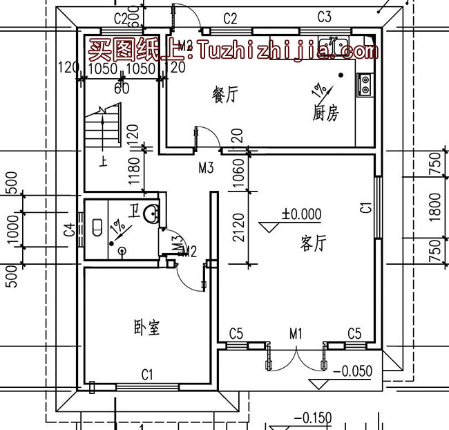 简单的二层半别墅方案图
