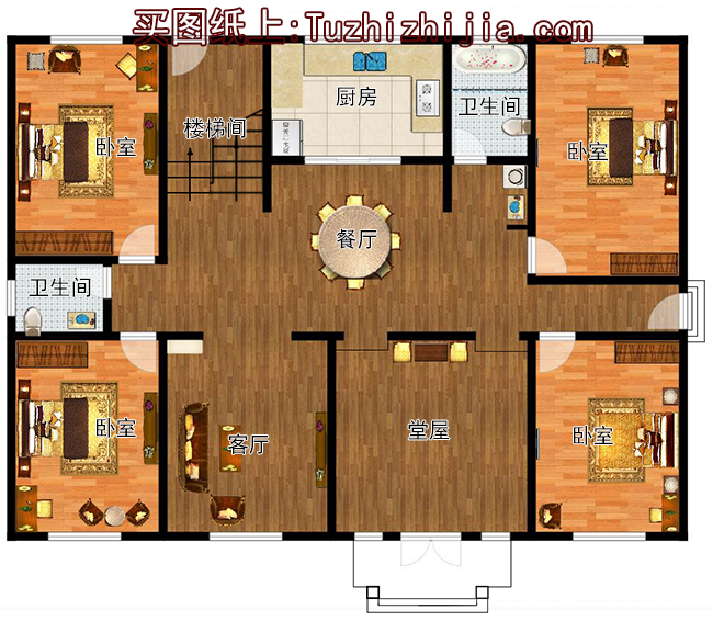 215平方米新农村一层房屋建筑设计施工图,17x12米15万