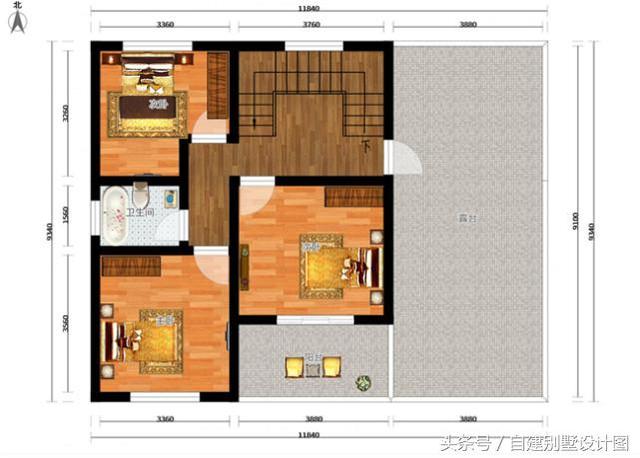 「一层半小别墅设计图」110平，户型合理，带车库-大露台！