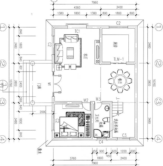 00m,86平方米左右; 设计功能: 一 层:客厅,厨房,餐厅,卧室,卫生间
