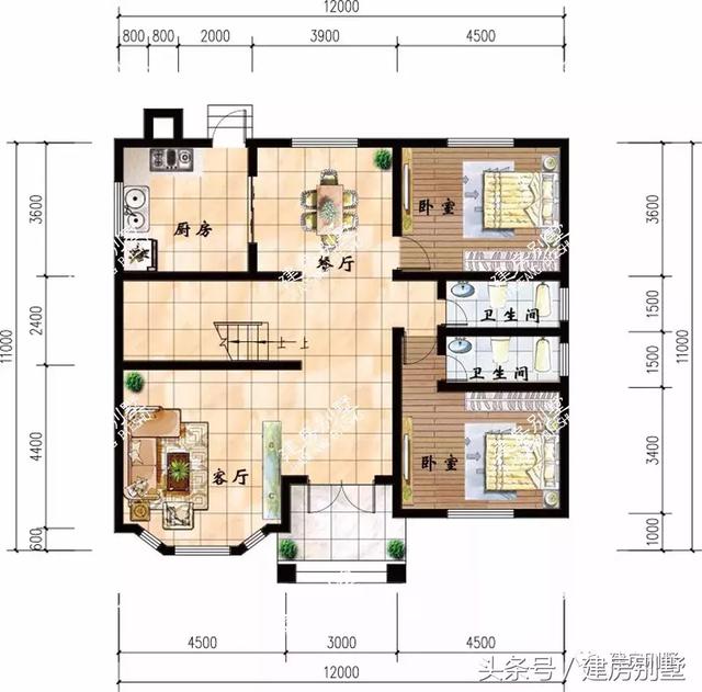 5款开间12米的别墅设计图方案，2023年很受欢迎
