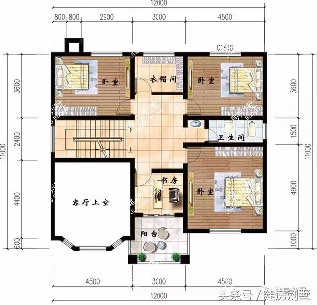 5款开间12米的别墅设计图方案，2023年很受欢迎