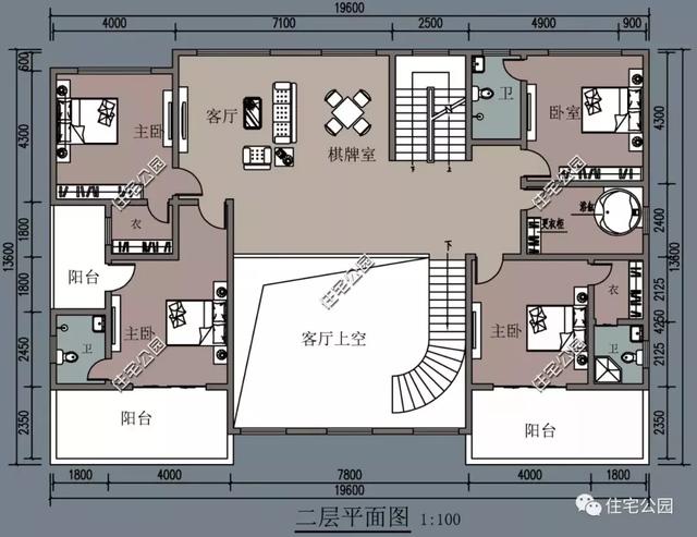 带地下室挑空客厅二层别墅设计图，真是漂亮极了