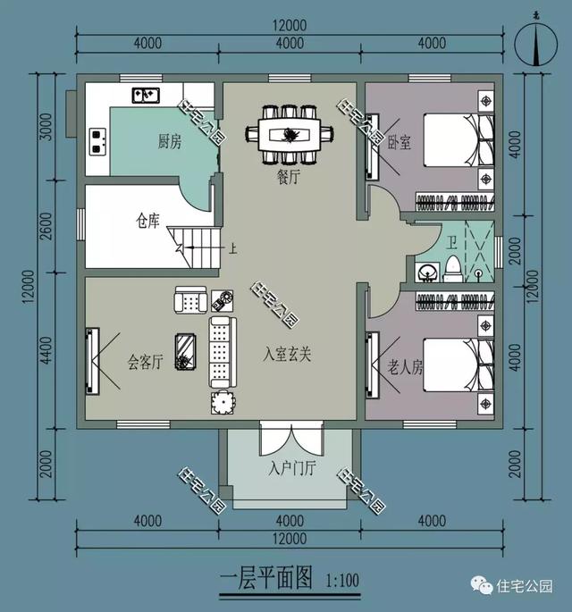 12X12方方正正的别墅设计方案，符合中国人方正的喜好