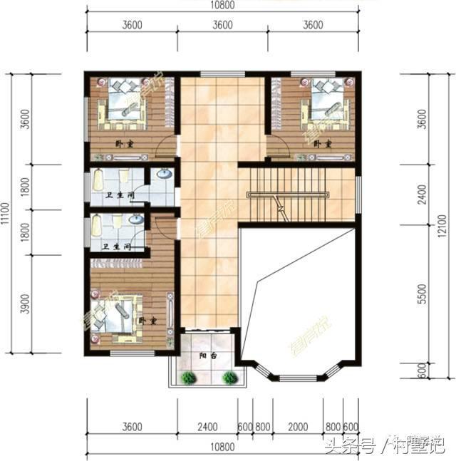11*11米经典两层农村小楼施工案例，附户型方案设计图
