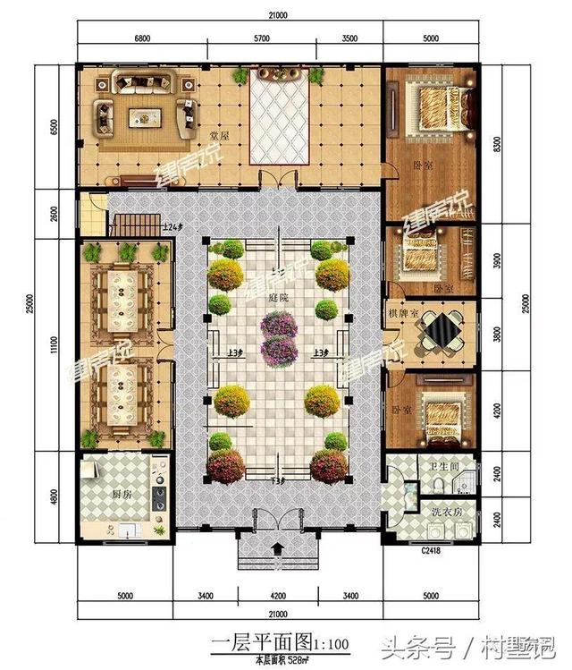 看完这套四合院别墅设计方案图，谁还敢说欧式别墅漂亮