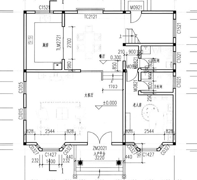 农村二层半别墅设计设计图(带阁楼)，户型经典实用
