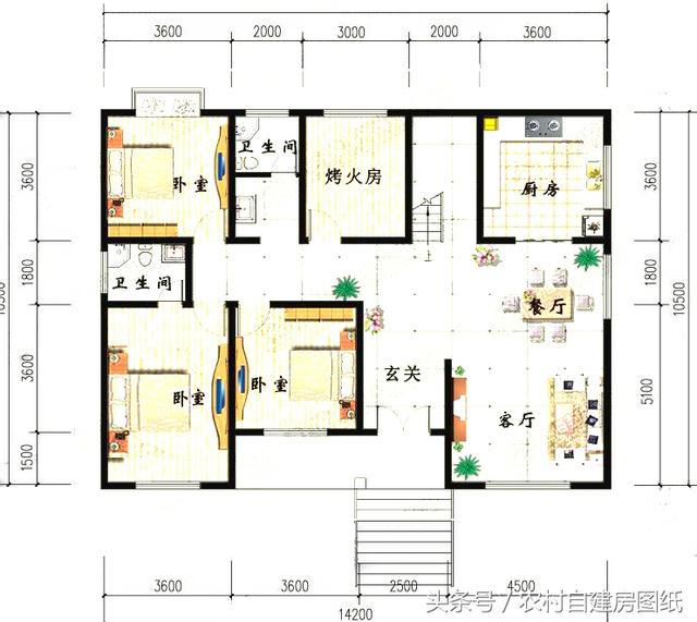 3款带地下室的一层农村别墅设计图，空间利用率大大提升
