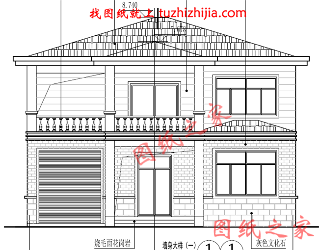 农村三间两层楼房设计图,带车库,户型简单实用