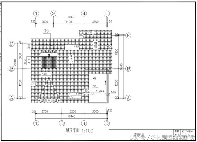 10.44米X9.24米二层新农村独栋房子设计图，田园气息