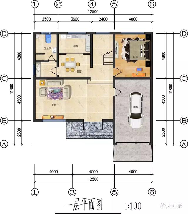13X12m三层带车库带露台的住宅设计图，建起来比效果图好看