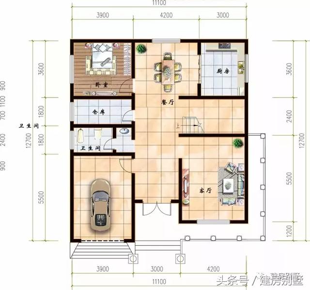 3栋面宽11米的二层房屋设计方案图，准备20万开建