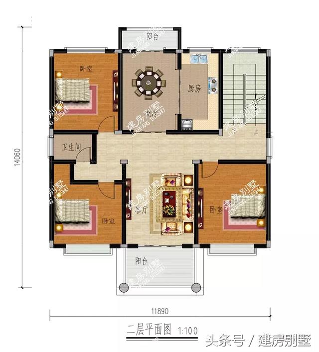 带套间的三层别墅设计方案图，造型气派户型通透