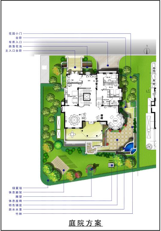2023欧美式带地下室带庭院绿化最新3层独栋别墅设计图！