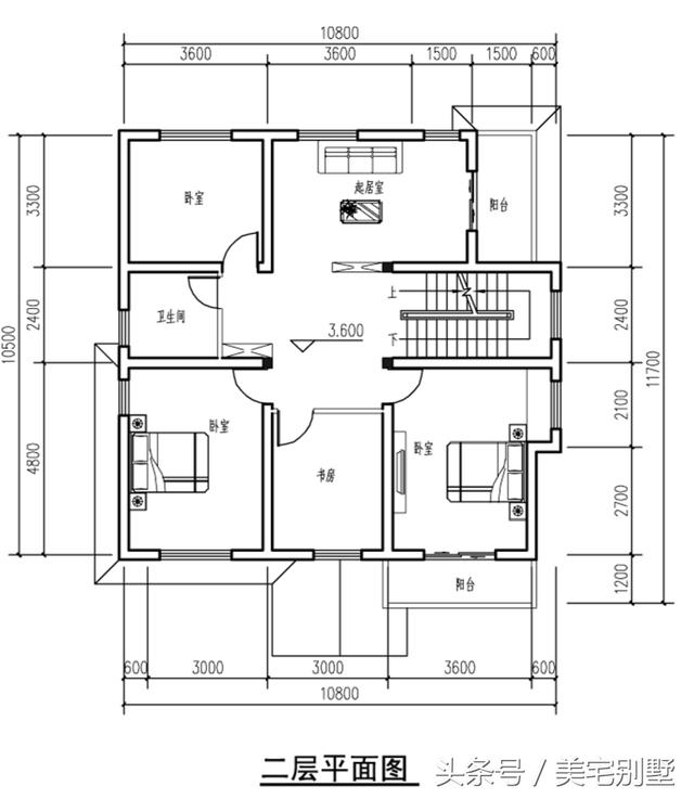 11X12 实用型小别墅，布局合理，5个卧室，双露台