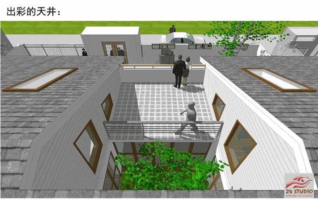 内有天井上有天窗的二层别墅—24建筑设计案例