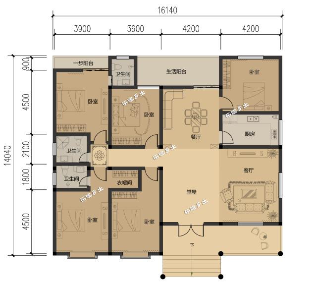 16x14米一层欧式风格别墅，三套方案，你选哪个？