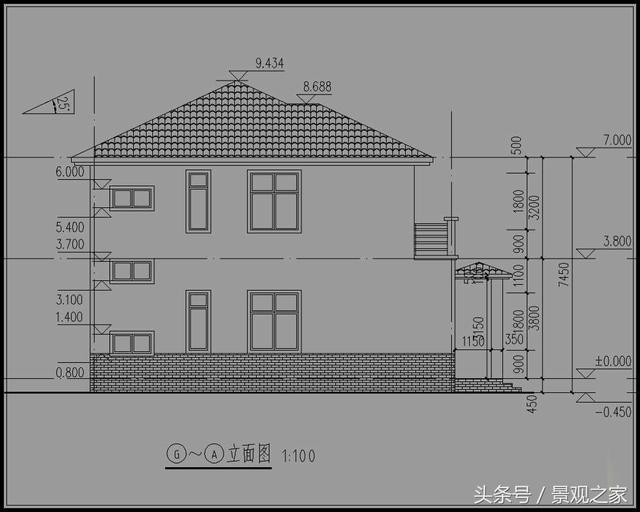乡村二层清新小别墅设计图+效果图