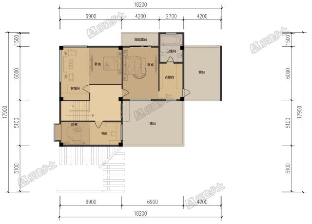 三层带地下室+庭院别墅，一个平面方案，两种外观设计