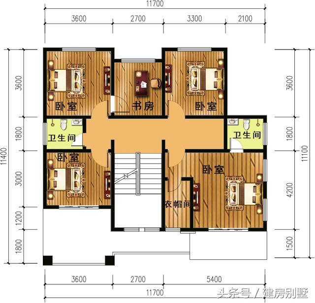 11.7×12.9米三层农村别墅，建房就要与众不同和独一无二