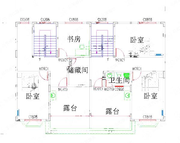 5款农村联排双拼兄弟合建房：三层别墅设计图，16×12米，造价50万。