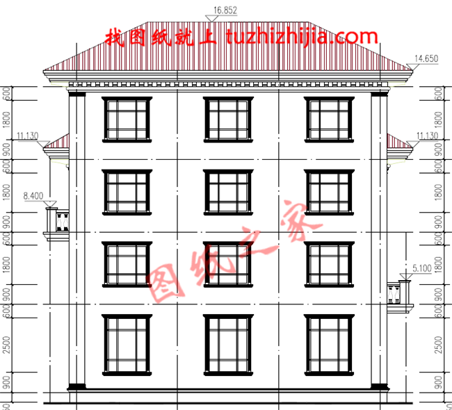 农村三间四层楼房设计图,农村轻奢型四层别墅