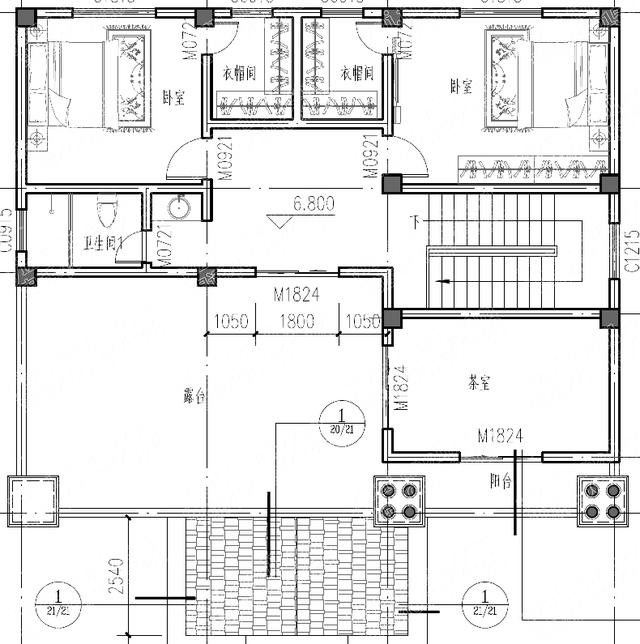 13×11米37万2厅6卧三层别墅设计图，车库+挑空客厅+落地窗+茶室，属简欧轻奢户型