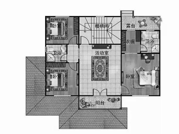 一款托斯卡纳风格的二层别墅设计图，主体造价25万建筑面积240㎡