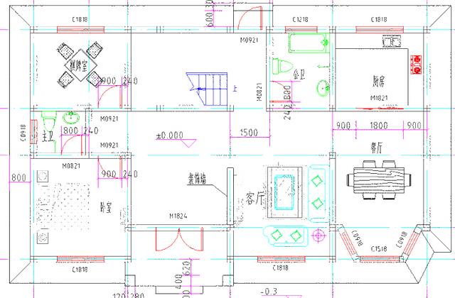 简约大方的二层带阁楼层25万3厅5室15×9米自建别墅全套施工图