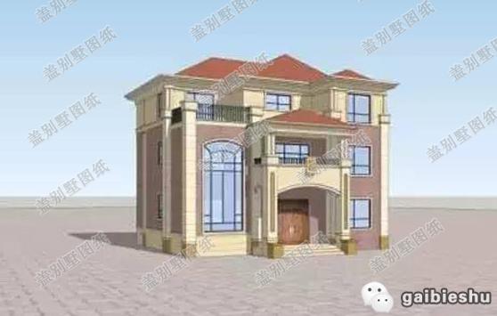 13×12米6卧三层别墅设计图,中式格局,欧式外观图片
