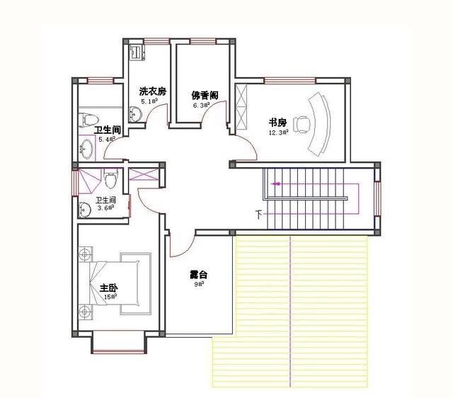 11×12米3厅5卧复式三层徽派风格农村自建房，户型气质稳重，造价35万