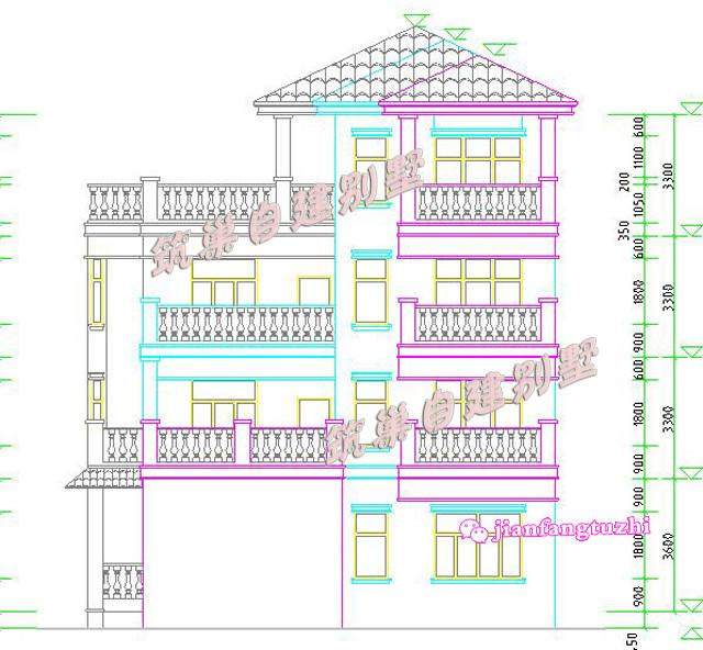  15x11米四层抗震框架结构别墅设计图效果图，主次分明，干湿分区，套间+独立车库！