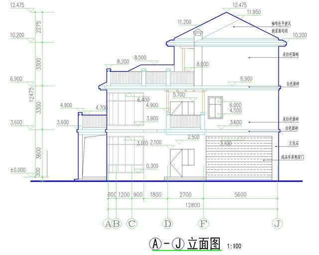 三层经典小别墅设计图，造型别致大方，造价低，非常适合农村自建房！