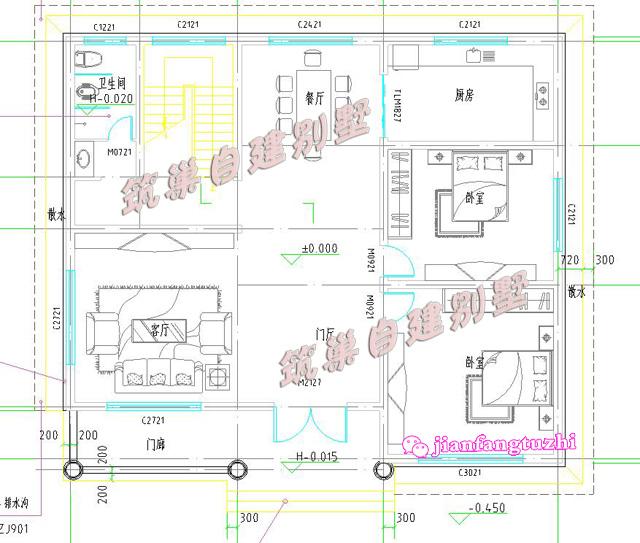 30万180平米新中式中国风农村别墅设计图，水墨丹青青砖青瓦诗情画意！