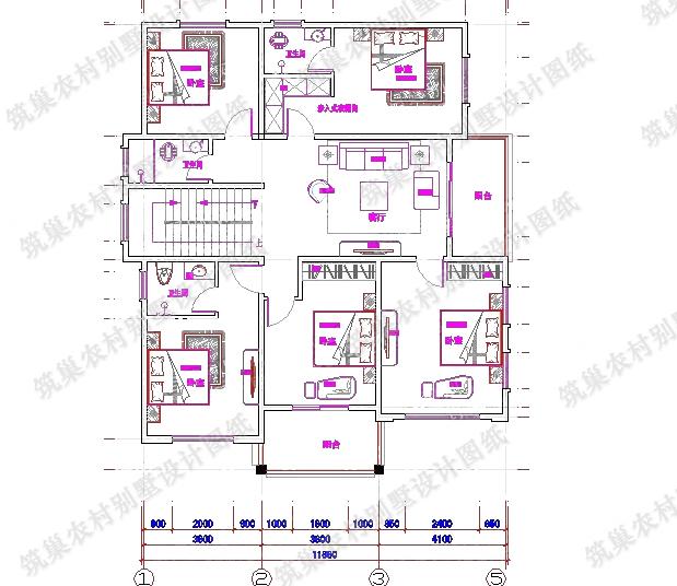 三层带棋牌室+卧室套间农村独栋别墅施工设计效果图，造价45万左右